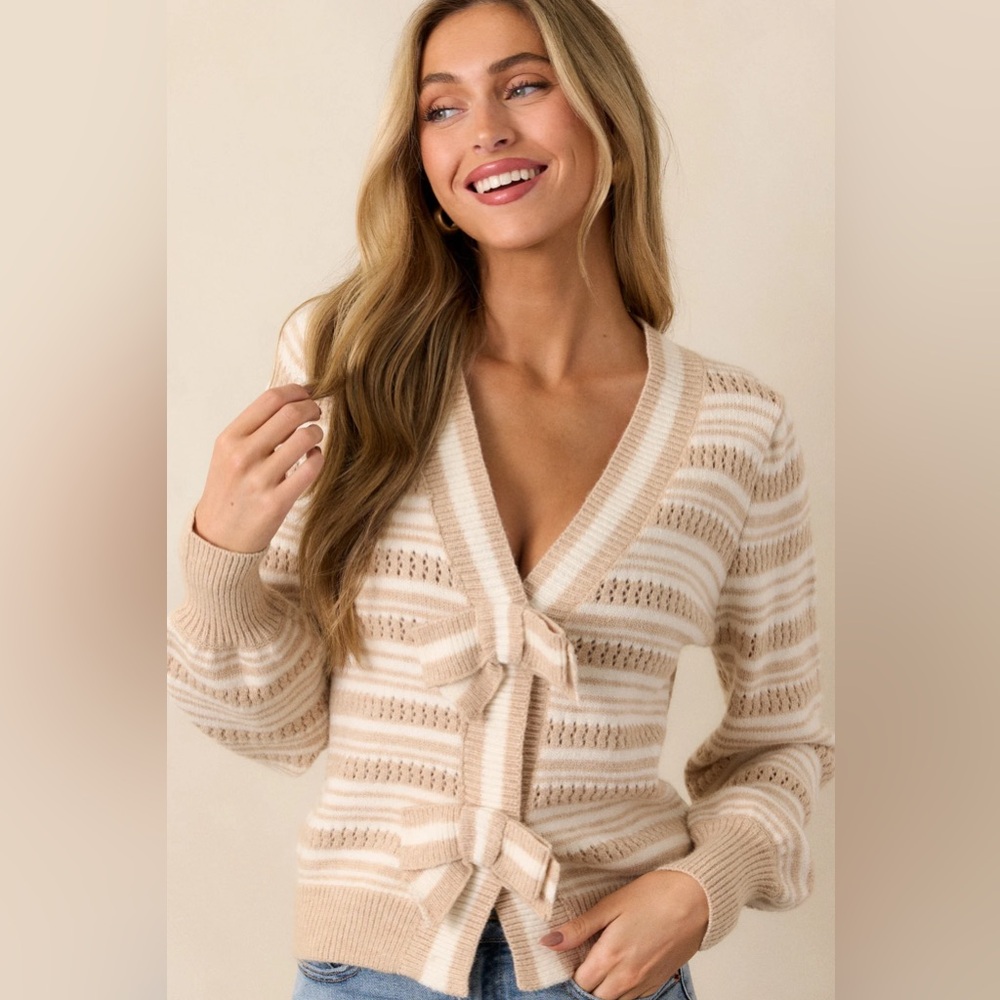 In The Beginning Bow Top Cardigan